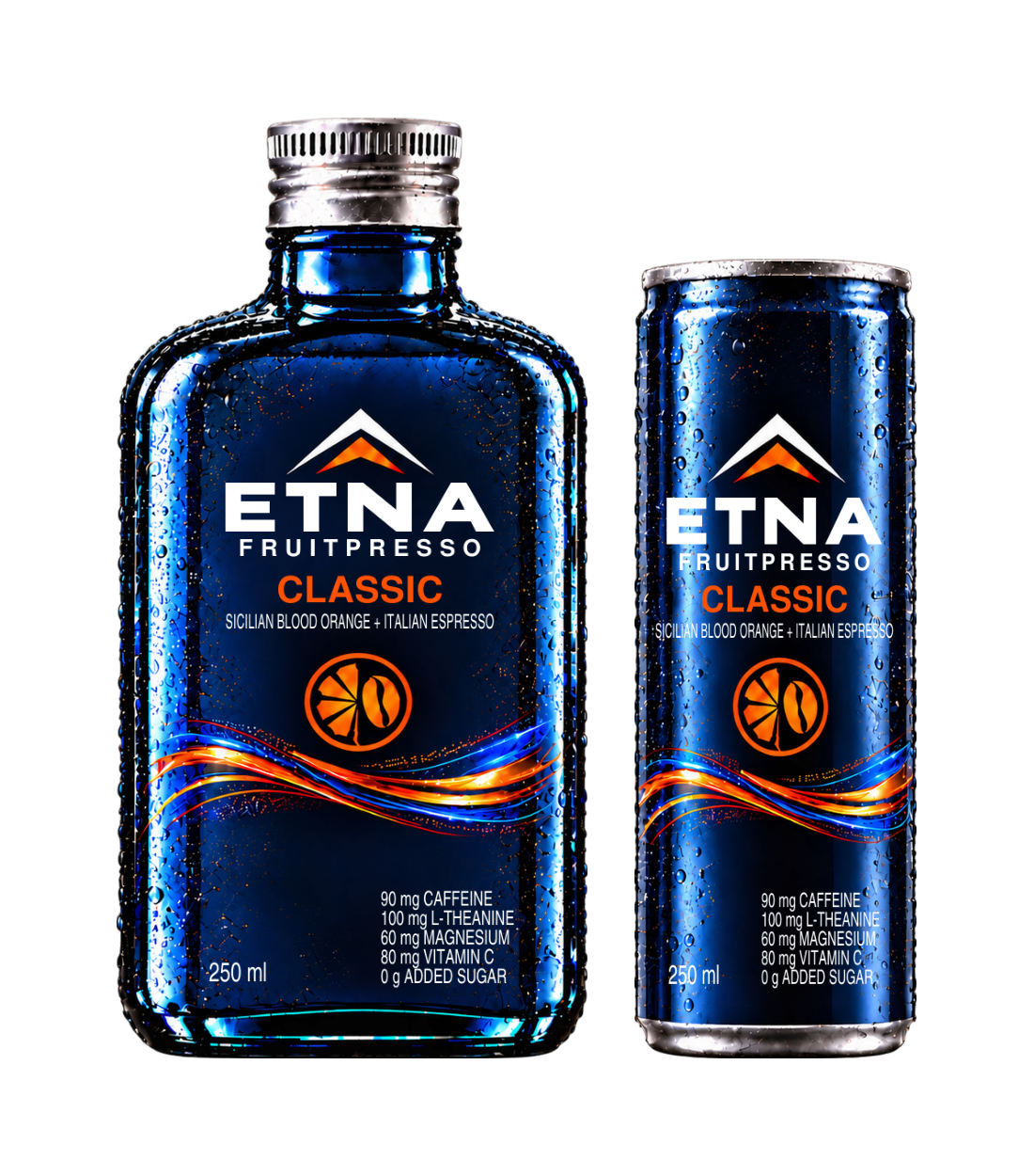 ETNA Classic Blood Orange · 250 mL glass bottle + 250 mL aluminium can